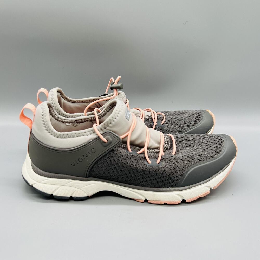 Vionic Shoes Women 7.5 Gray Mesh London Low Top Walking Athletic Sneaker Comfort